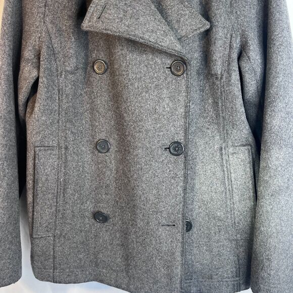 American Eagle Outfitters 80% Wool Peacoat Gray Classic Chic Size Medium Dressy - Picture 4 of 9
